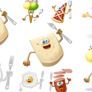 دانلود رایگان پک 7 تایی کاراکتر مواد غذایی و خوراکی